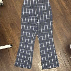 Navy Windowpane Plaid Trousers- a new day